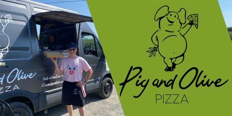 Pig and Olive Pizza food van in the Parish Hall car park, Kings Nympton
